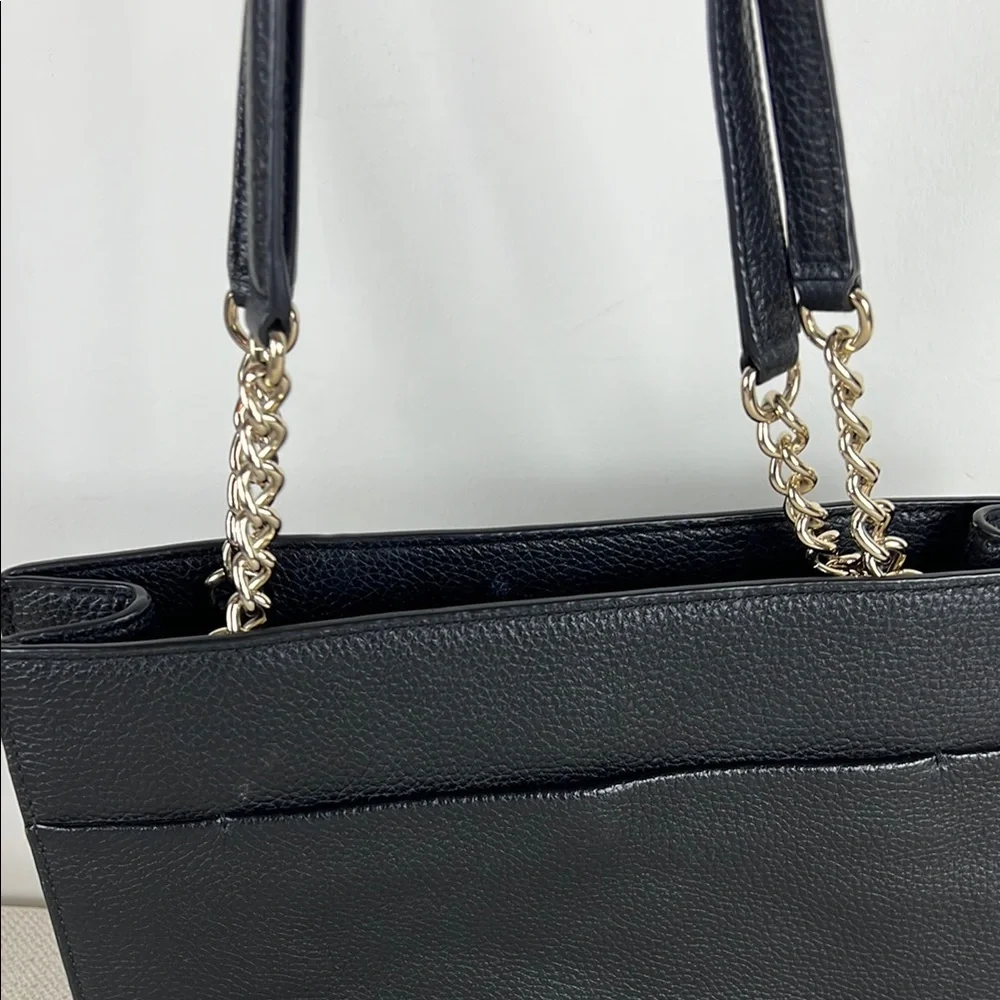 Kate Spade Cherry Street Black Pebbled Leather Shoulder Bag Bow Accent - Picture 6 of 10